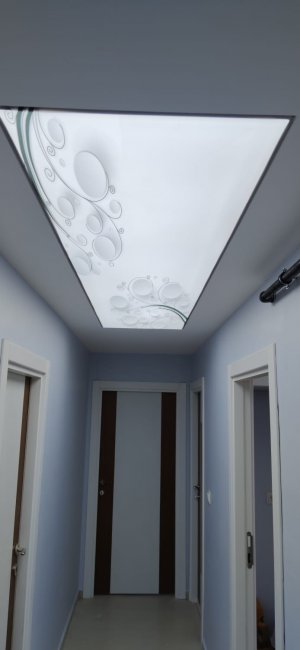 Transparan gergi tavan  modelleri