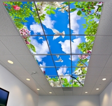 Uv  baskılı gökyüzü  led panel gergi tavan 